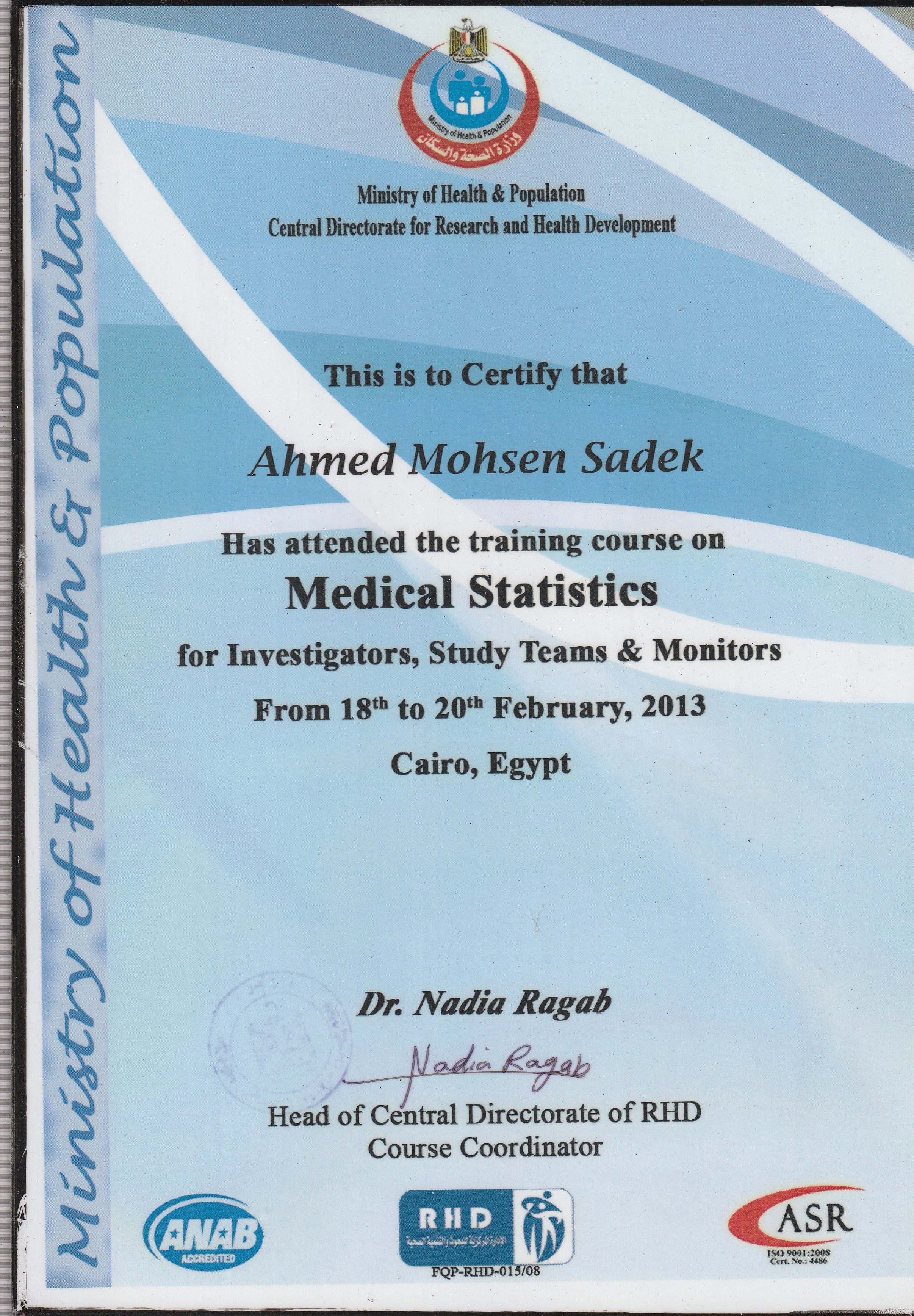 Medical Statistics Training 2013